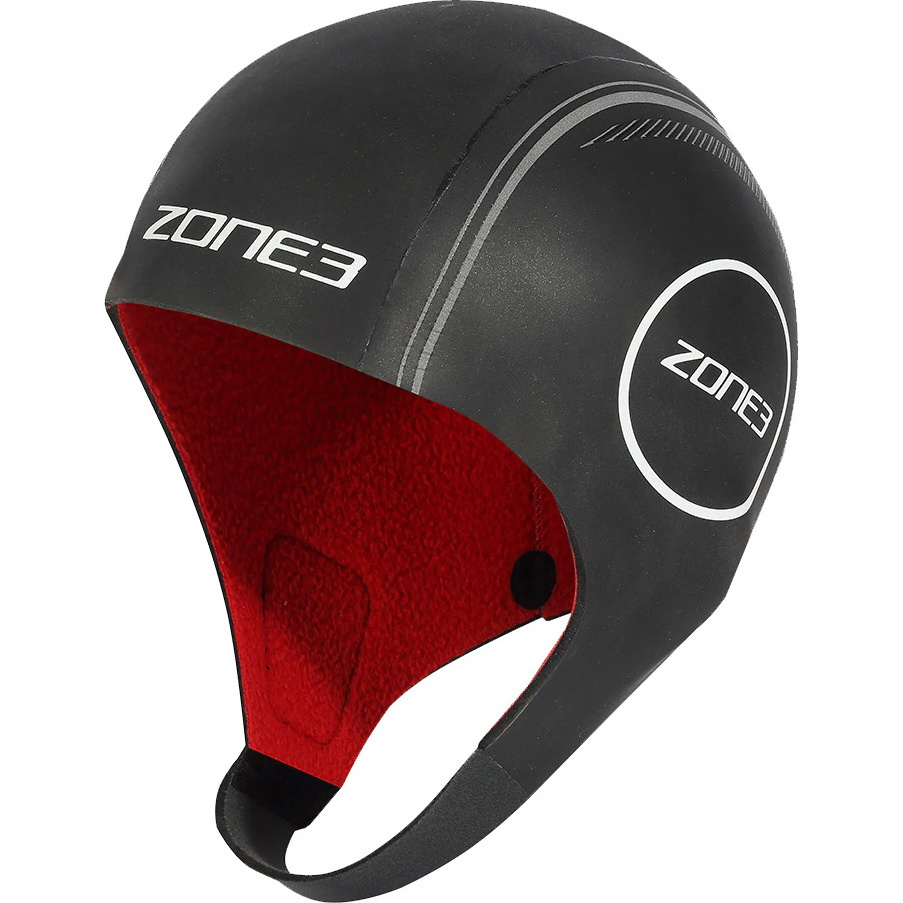 2026 Zone3 Heat-Tech Wetsuit Cap NA21UHTC116 - Black / Silver / Red
